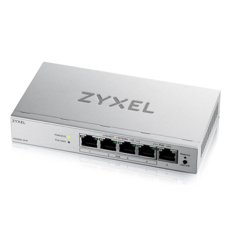 Switch ZYXEL 5-Port Gigabit PoE+ Web Smart Managed 4x PoE+ 68 Watt LACP IGMP VLAN