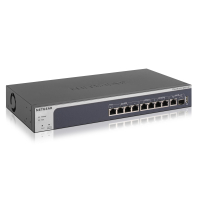 NETGEAR 8-port multi-gigabit smart managed pro with 2x 10G copper/fiber uplinks divided into 2-port RJ-45 multi-GB Eth