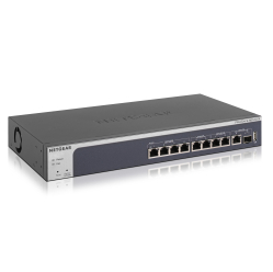 NETGEAR 8-port multi-gigabit smart managed pro with 2x 10G copper/fiber uplinks divided into 2-port RJ-45 multi-GB Eth