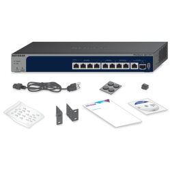 NETGEAR 8-port multi-gigabit smart managed pro with 2x 10G copper/fiber uplinks divided into 2-port RJ-45 multi-GB Eth