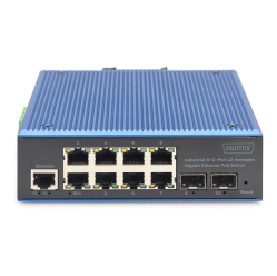 Switch DIGITUS Ind. 8+2-Port Gigabit L2 managed Ethernet POE 8 x GE RJ45 + 2 SFP Port IEEE802.3at 30W