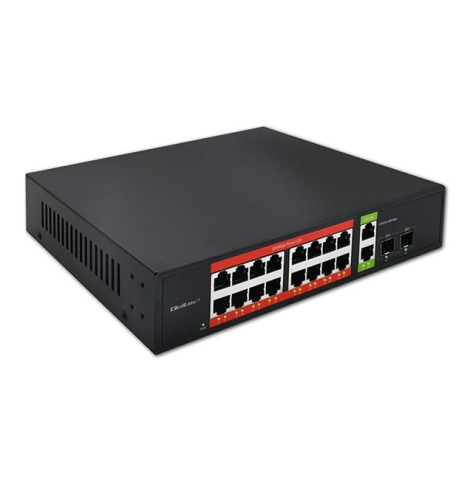 QOLTEC 52292 Gigabit Ethernet PoE 16x RJ45 2x RJ45 Uplink 2x SFP 1000 Mb/s