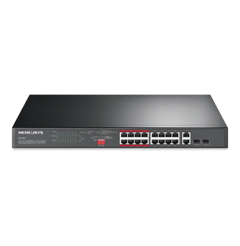 Switch TP-LINK MERCUSYS 16-Port 10/100Mbps + 2-Port Gigabit Rackmount with 16-Port PoE+