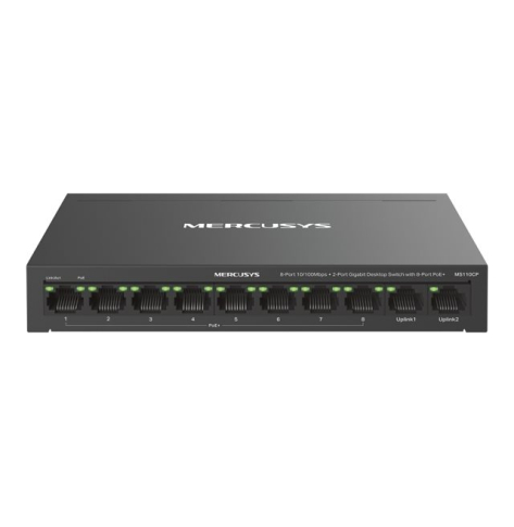 Switch TP-LINK MERCUSYS 8-Port 10/100Mbps + 2-Port Gigabit Desktop with 8-Port PoE+