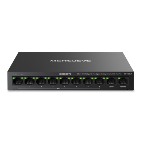 Switch TP-LINK MERCUSYS 8-Port 10/100Mbps + 2-Port Gigabit Desktop with 8-Port PoE+