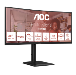 Monitor AOC CU34E4CV 34 VA UWQHD Curved 120Hz HDMI DP USB-C
