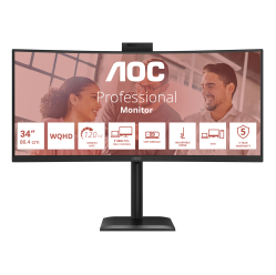 Monitor AOC CU34E4CW 34 VA UWQHD Curved 120Hz HDMI DP USB-C glosniki Height Adj