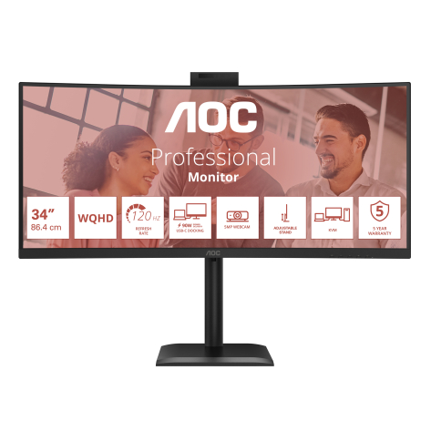 Monitor AOC CU34E4CW 34 VA UWQHD Curved 120Hz HDMI DP USB-C glosniki Height Adj