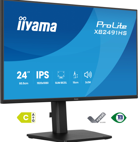IIYAMA XB2491HS-B1 24 IPS FHD 120Hz HDMI DP glosniki Height Adj