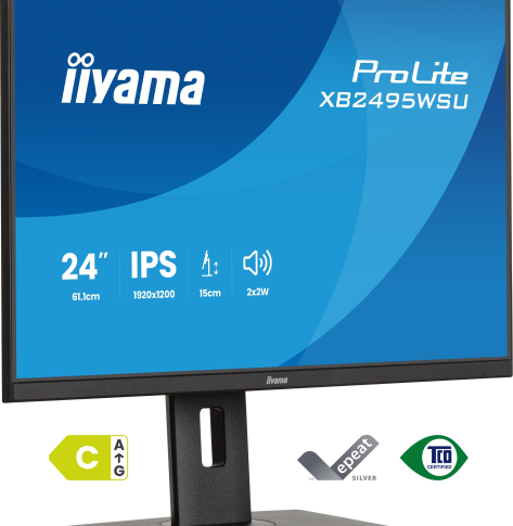 IIYAMA XB2495WSU-B1 24.1 IPS WUXGA HDMI DP USB Height Adj