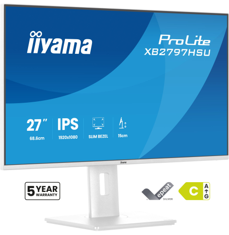 IIYAMA XB2797HSU-W1 27 IPS FHD 120Hz HDMI DP Height Adj bialy