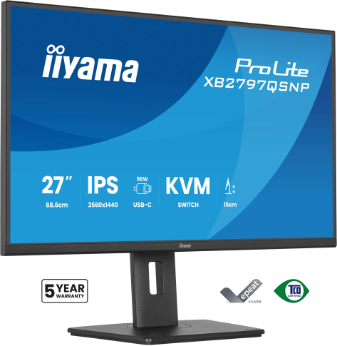 IIYAMA XB2797QSNP-B1 27 IPS QHD HDMI DP USB-C Height Adj