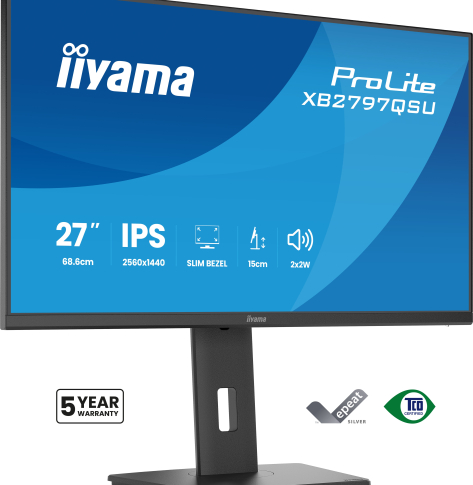 IIYAMA XB2797QSU-B1 27 IPS QHD HDMI DP USB-C glosniki Height Adj