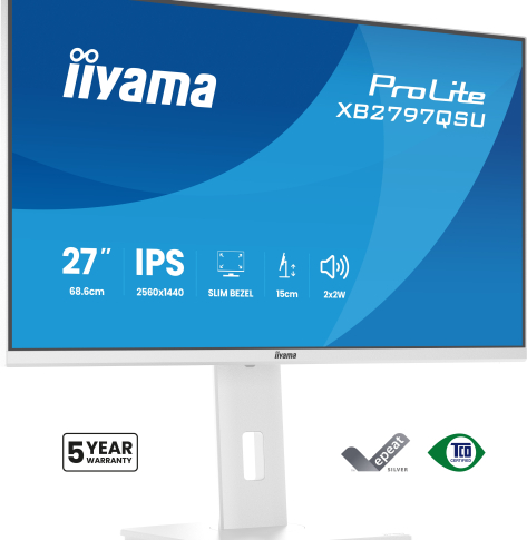 IIYAMA XB2797QSU-W1 27 IPS QHD HDMI DP glosniki Height Adj bialy