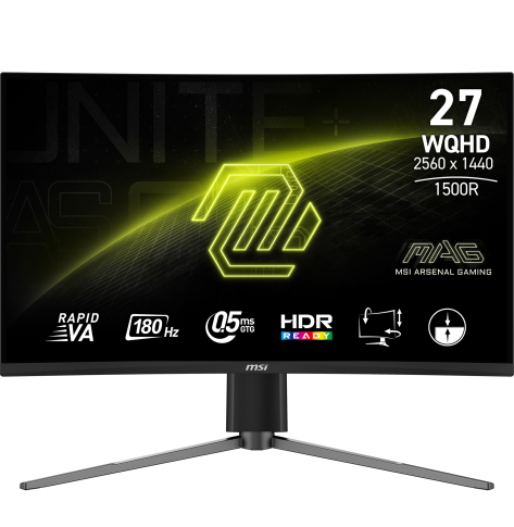 Monitor MSI MAG 27CQ6PF 27 Rapid VA WQHD Curved 180Hz HDMI DP Height Adj