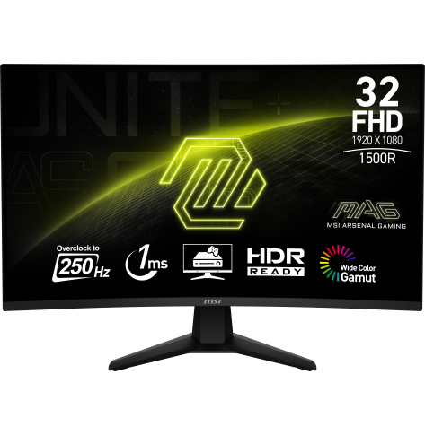 Monitor MSI MAG 322URDF E16 31.5 VA FHD Curved 250Hz HDMI DP USB