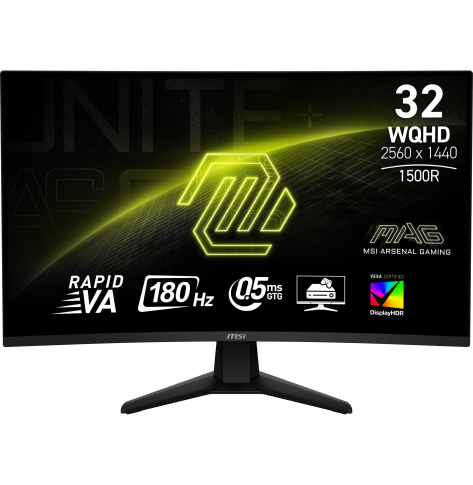 Monitor MSI MAG 32CQ6F 31.5 Rapid VA WQHD Curved 180Hz HDMI DP
