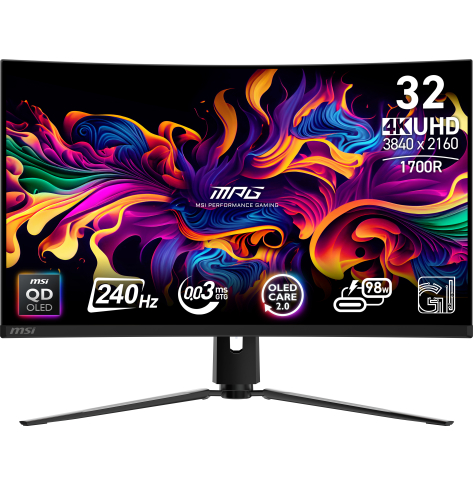 Monitor MSI MPG 321CURX QD-OLED 31.5 QD-OLED UHD Curved 240Hz HDMI DP USB-C USB