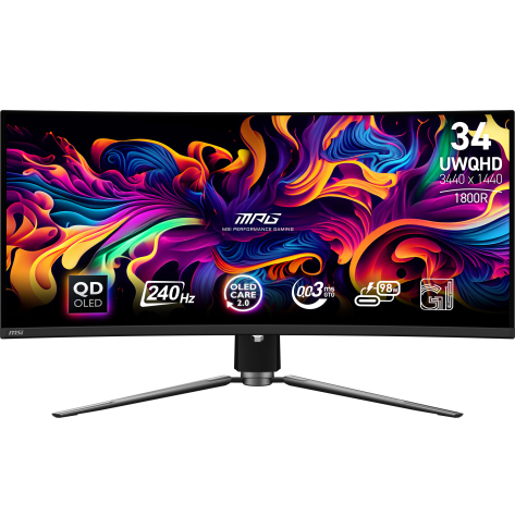 MSI MPG 341CQPX QD-OLED 34.1 QD-OLED UWQHD Curved 240Hz HDMI DP USB-C USB