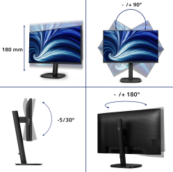 PHILIPS 24B2U3301D 24 IPS WUXGA 100Hz HDMI DP USB-C glosniki Height Adj