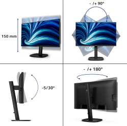 PHILIPS 24B2U3601 23.8 IPS QHD 120Hz HDMI DP USB-C