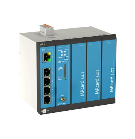 INSYS icom MRX5 LTE modular LTE incl. LTE450 2xSIM VPN 5xEthernet 10 100BT 2xdig.One MRcard slots:3xfree