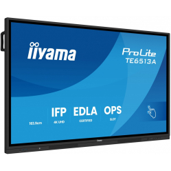 Monitor interaktywny IIYAMA 65 TE6513A-B1AG INFRARED 40pkt IPS 4K 7H 450cd/m2 WiFi USB ANDROID 14 Google EDLA 2x20W UCHWYT CIENNY 
