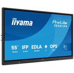 Monitor interaktywny IIYAMA 55 TE5513A-B1AG INFRARED 40pkt IPS 4K 7H 450cd/m2 WiFi USB ANDROID 14 Google EDLA 2x20W UCHWYT CIENNY 