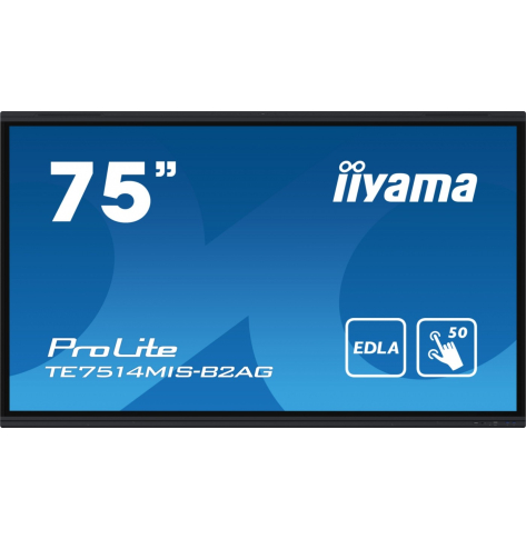 Monitor interaktywny IIYAMA 75 TE7514MIS-B2 INFRARED 50pkt VA 4K 7H WiFi MIC USB ANDROID 13 Google EDLA