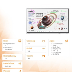 Monitor interaktywny Samsung WM85B Flip PRO 85 Dotykowa 16h/7 350(cd/m2) 3840 x 2160 (UHD) Flip App WiFi/BT 3 lata On-Site (LH85WMBWLGCXEN)