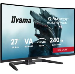 IIYAMA GCB2784HSU-B1 FHD 0.7ms VA 1500R 240Hz 2xHDMI DP 2xUSB FreeSync Premium -FHD (48-240Hz) HDR10 2x2W HAS150(PIVOT)