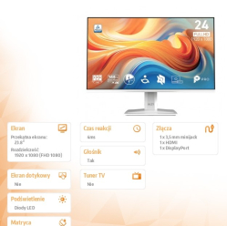 MSI PRO MP243W E14 23.8 cala LED/FHD/FLAT/144Hz/biały