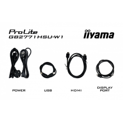 IIYAMA GB2771HSU-W1 0.4ms Fast IPS HAS (150) PIVOT 1xUSB 3.2 1xUSB C 240Hz DP 2xHDMI Adaptive G-SYNC - 1920 x 1080 @48-240Hz Dis