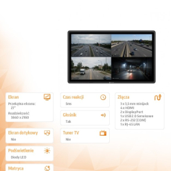 Monitor AG NEOVO QX2702 czarny UHD 400NIT HDMI DP