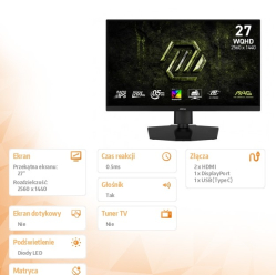 Monitor MSI MAG 274QPF E20 27 LED WQHD FLAT 200Hz czarny
