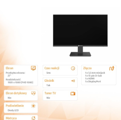 Monitor AG NEOVO LA-2703 100Hz HDMI DP VGA 