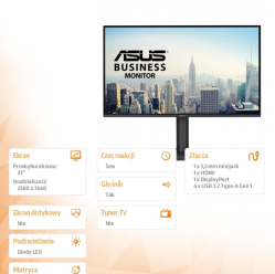 Monitor Asus BE27AQ BU IPS QHD HDMI USB DP