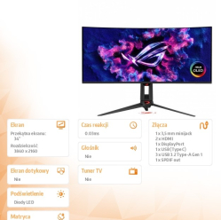 Monitor Asus PG34WCDN QD-OLED 360Hz DP HDMI US