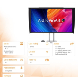 Monitor Asus PA32UCDMR-K 4K UHD 240Hz HDMI USB-C