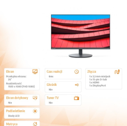 Monitor Sharp MultiSync DD-E244F 24 czarny