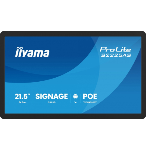 IIYAMA ProLite S2225AS-B1 IPS FHD A14 24/7 RJ45 500cd2 USB-C 2x5W iiSignage WI-FI