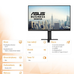 Monitor Asus BE249QG IPS 120Hz HDMI DP 4XUSB