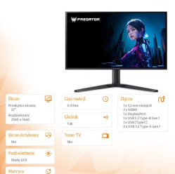 Acer X27UF5bmiippruzx QD-OLED 500Hz HDMIx2 DP 