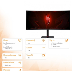 Monitor Acer XV345CURX0BMIIP VA 200Hz HDMIx2 DPx2 