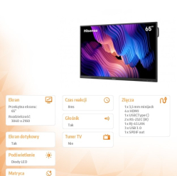 Monitor interaktywny 65WE3FE 65 cali 4K Advanced Interactive Display 