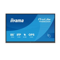 IIYAMA 86 cali TN8605A-B1AG IPS 4K 40pkt 500cd nonOS 1200:1 5ms DeepContrast-IR+ 1xVGA 2xHDMI DP USB-C(PD65W) 2xRJ45 2x20W PiP PbP UCHWYT ŚCIENN