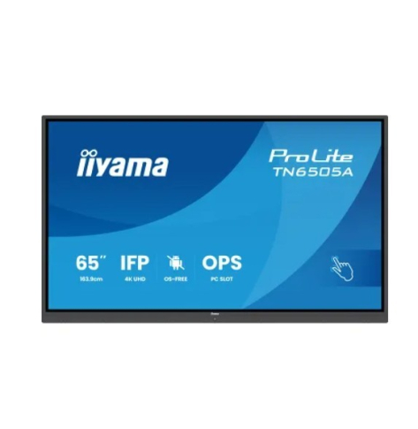 IIYAMA 65 cali TN6505A-B1AG IPS 4K 40pkt 500cd nonOS 1200:1 5ms DeepContrast-IR+ 1xVGA 2xHDMI DP USB-C(PD65W) 2xRJ45 2x20W PiP PbP UCHWYT ŚCIENN