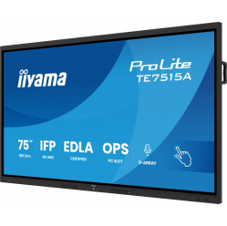 IIYAMA interaktywny 75 cali TE7515A-B2AG VA 4K 40pkt 550cd DeepContrast-IR+ HDMI x2 DP USB-C 2 x 20W OPS Slot x1 5xUSB 2xRJ45 8-Array EDLA 