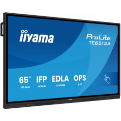 IIYAMA interaktywny 65 cali TE6513A-B2AG INFRARED 40pkt IPS 4K 7H 500cd/m2 WiFi USB ANDROID 14 Google EDLA 2x20W UCHWYT ŚCIENNY 