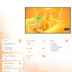 LG 43UL5Q-E 500cd/m2 UHD 24/7